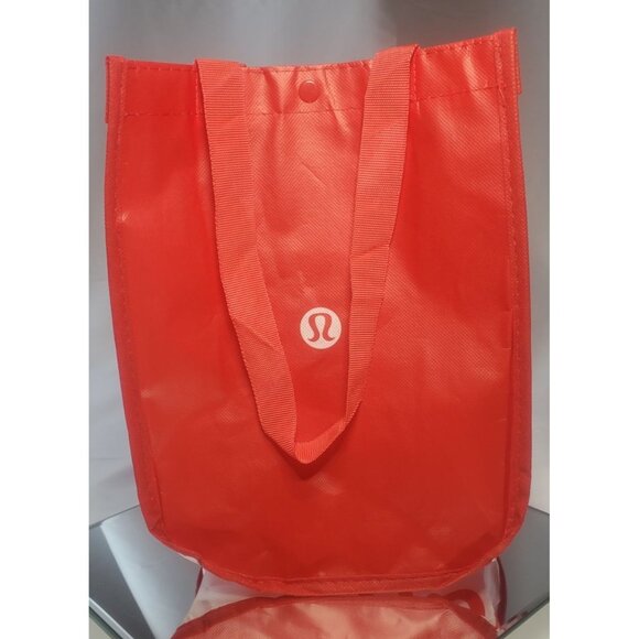Lululemon Reusable Tote Shopping Bag Large Red White Logo Straps - Picture 2 of 8